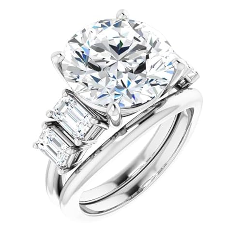 6.5 Ct Moissanite Engagement Rings Vvs1 10k 14k 18k Gold & 925 Sterling Silver Solitaire 5 Stone Moissanite Wedding Ring Christmas Gift For Women - Image 6