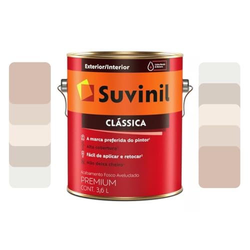 Tinta Látex Parede Clássica Suvinil Fosca 3,2l Cores Claras e Neu...