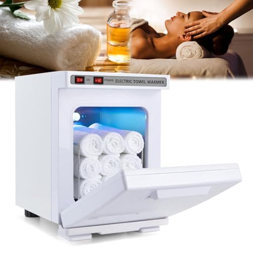 Aisny Calentador de Toallas, 176°F Calentador de Toallas Profesional Calentador de Toallas 360° Esterilizador Calentador de Toallas Eléctrico Calentador de Toallas para 9 Toallas, Blanco