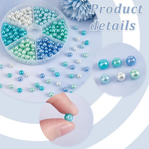 PH PandaHall 6 Colors Blue Green Series Pearl Beads - Image 4