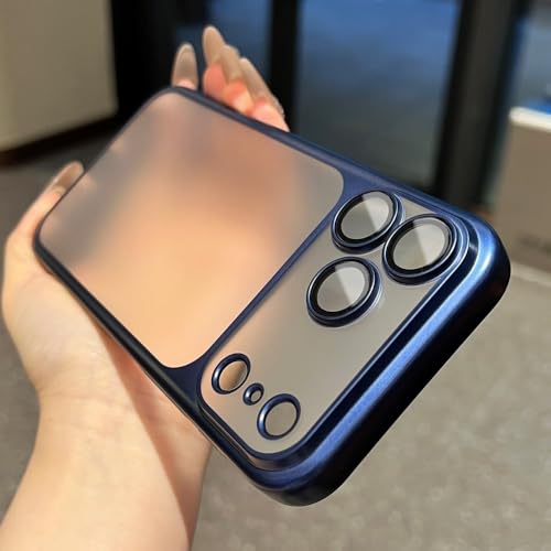 Coque iPhone 17 Pro Max en polycarbonate givré luxe mat bleu