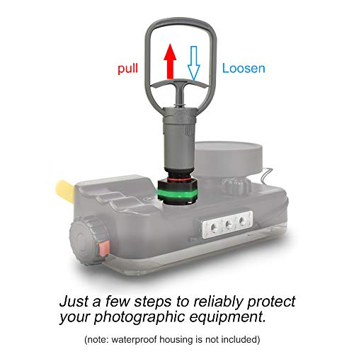 Image of VPS-100 Vacuum Pump Handle, Pre-Dive Leak Check System Compatible with Seafrogs Underwater Camera Housing, Gray Ergonomic Design with Vacuum Alertor (YHVPS-100)