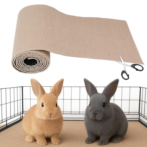 Tulvixxo Rabbit Scratching Pad 6.56 ft Self Adhesive Bunny Mat Cuttable Rabbit Bedding Rug Bunny Cage Accessories (6.56 ft)