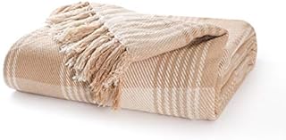 EHC Premium Reversible 100% Cotton Large 250 x 380cm Super King Size Tartan Throws for Sofa, Bedspread, Grey