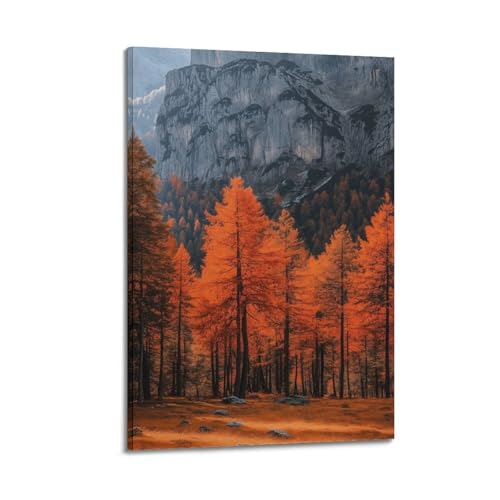 Poster de paysage forêt de montagnes d'automne ZOGJIN cadre 40x60 cm