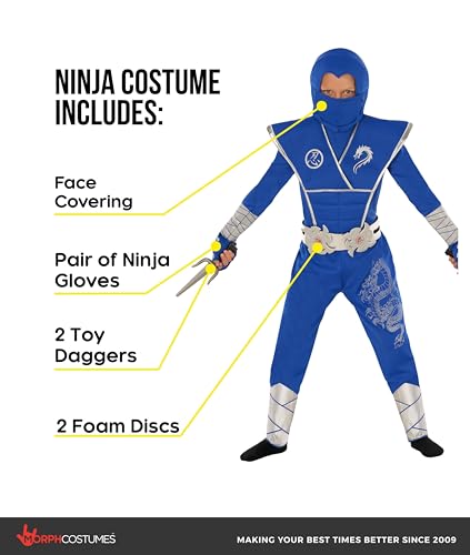 Disfraz Deluxe Ninja para Niños con Accesorio de Guerrero miniatura 2