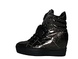  #Lemare\' 0360 Sneakers con Zeppa Interna in Pelle Laminato Grafite (35)