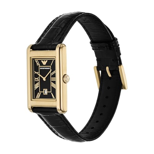 Image of Emporio Armani Black Quartz Leather Watch AR11666