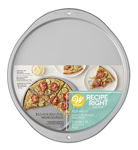 Wilton Recipe Right 12-Inch Pizza Pans, 2-Piece Set, Steel #TOP1