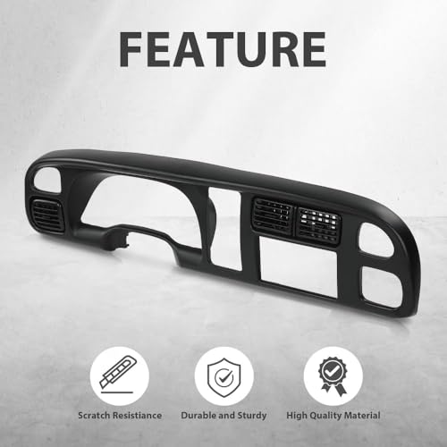 G-PLUS Dash Board Bezel Cover Double Din Compatible with Dodge Ram 1500 1998-2001/ Ram 2500 3500 1998-2002 Instrument Panel Cover w/Vent (Clips Included) by G-PLUS - Image 5