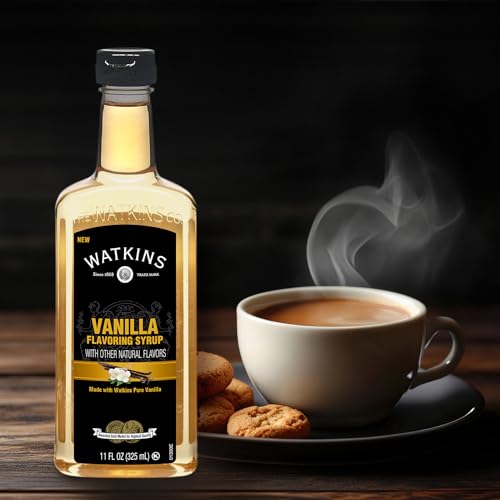 Image of Watkins Vanilla Coffee Flavoring Syrup, 11 Fl Oz (Pack of 12)