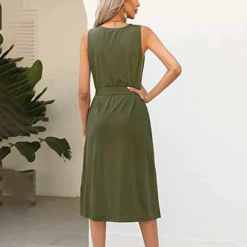 Amikadom Vestido de verão para meninas adolescentes com decote canoa e costas nuas para brunch sem m