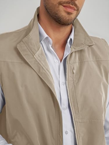 Yousify Mens Waterproof Softshell Vest Full Zip Sleeveless Jacket Lightweight Fleece Outerwear for Cycling Hiking Outdoor4