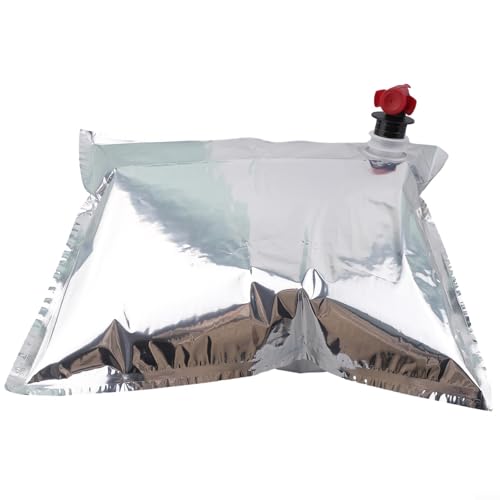 Lawnoval 5 bolsas de repuesto de 5 litros con tapa de mariposa para bolsa en caja, dispensador de vino y almacenamiento de jugos, barrera de oxígeno plateada multicapa