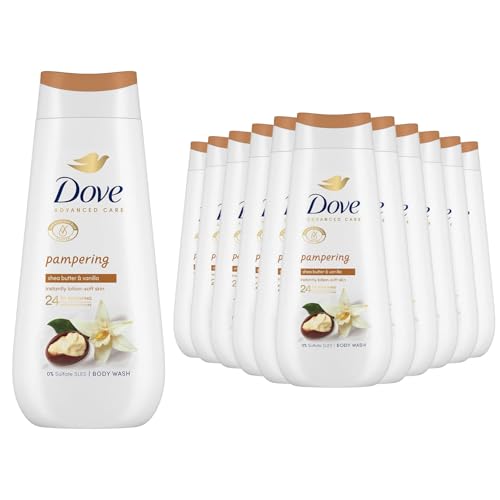 Dove Advanced Care Sulphate Free Body Wash for Women Made with Skin-Natural Nourishers and Micromoisture Provides 24 Hours Renewing Lotion-Soft Softer Skin, 225ml Pack of 12