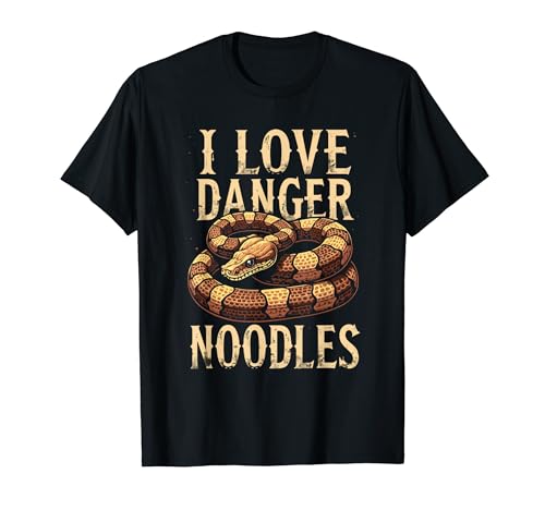 Ball Python Snake Lover Reptil I Love Danger Noodles Camiseta