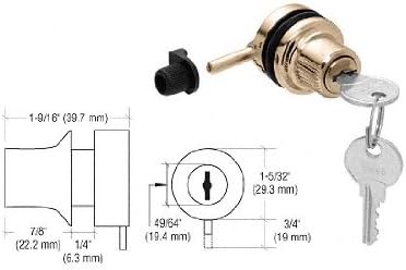 CRL Brass Randomly Keyed Through Glass Plunger Lock
