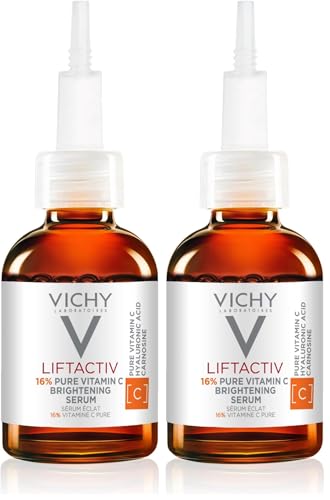Vichy LiftActiv Vitamin C Serum For Face, Brightening Serum With 16% Pure Vitamin C,E + Hyaluronic Acid, Improves Radiance & Firmness, Anti Aging, Protects Skin From Discoloration (Pack of 2)