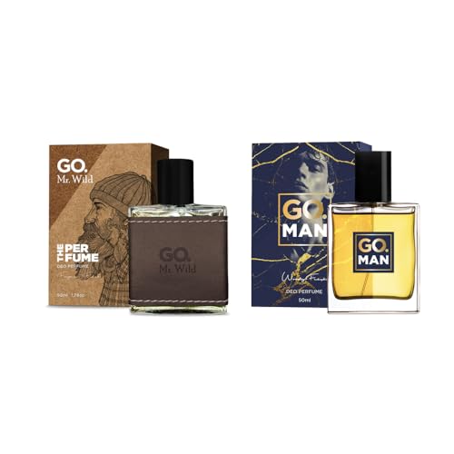 Kit 2 perfumes EDP amadeirados coringas Go Man - ideal para o dia a dia, trabalho, jantares, para ho