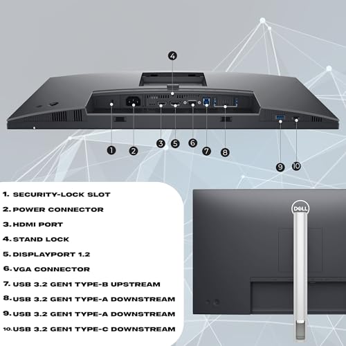 Image of Dell P2425H 24″ Full HD (1920x1080) IPS LED 100Hz Monitors (x2) Dual Display Productivity Setup, Comfortview Plus, Anti-Glare Panel + 2 x USB-C Cables + Cleaning Kit