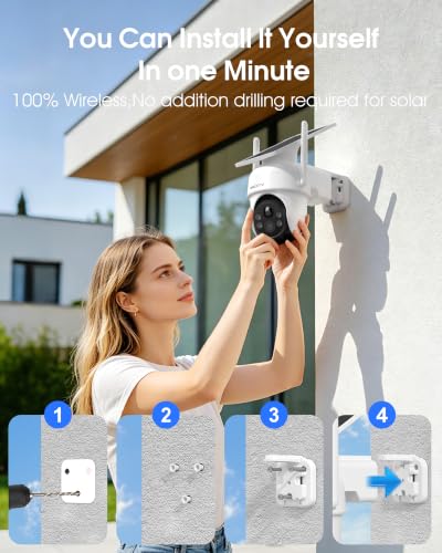 Image of ARCCTV 360 PTZ Wireless Solar Security Cameras System 6-Cam-kit with NVR | 4MP Color Night Vision, 2-in-1 NVR Base Station, No Monthly Fee, Motion Detection, 2.4G /5G Dual Band WiFi, 2-Way Audio, IP66