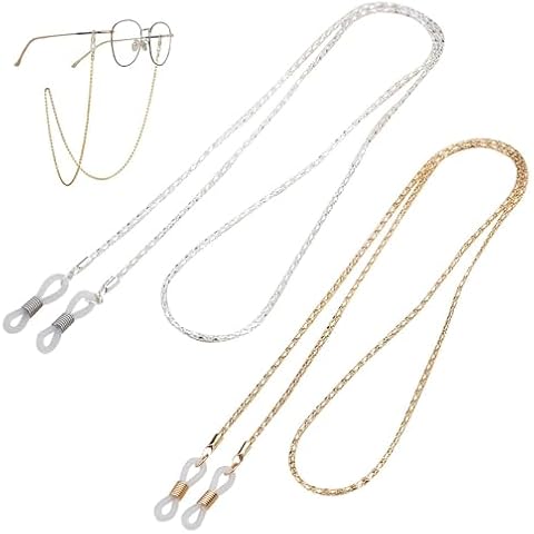 VIRHWOEA 2 Pcs Glasses Chain for Women Gold Eyeglass Chains Holder for Around Neck women Stylish, Glasses Chain Sunglass Chain Eyeglasses Cover