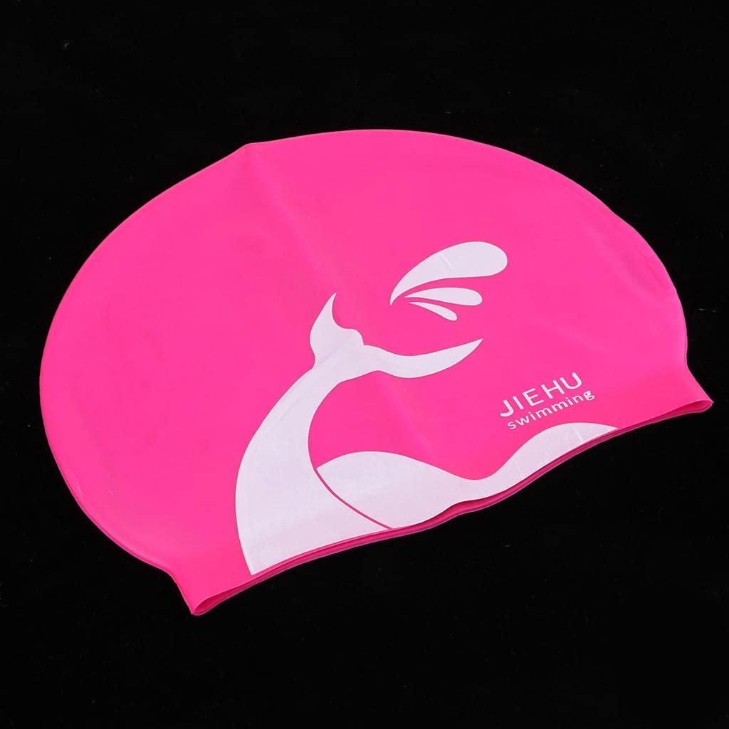 Ubersweet® Swim Caps Waterproof Unisex Premium Silicone No-Slip Swimming Hat Pink (54037386JEL)-image-44