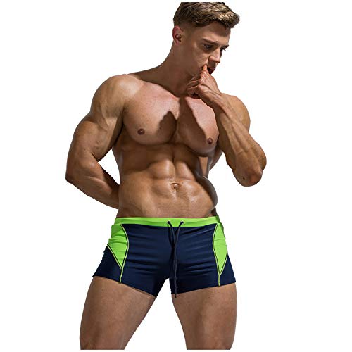 court polyester solide bain de soleil garçons mode homme automne, vert, M