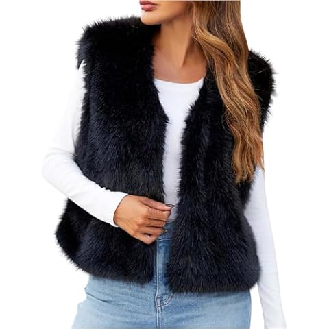 Dmmtot Gilet d'hiver en fausse fourrure Cover