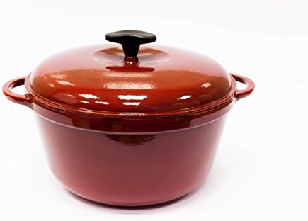 Cast Iron Casserole Enamelled Red with Lid 23 cm 3 L Suitable for Induction, KE2310