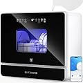 BLITZHOME WiFi Countertop Portable Mini Dishwasher, Smart 9 Programs,167? High-Temp, Hot Air Drying, Air Refresh, 360° 3 Spray, 24H Timing, LED Light, 5.2L Built-in Water Tank for Apartments RVs