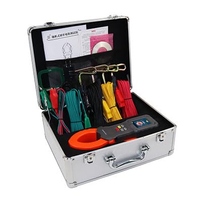 Digital Earth Resistance Testers Ground Resistance Tester with Clamp Resistance Range 0.00-1800Ω Earth Voltage Range 600V Current Resolution 1uA for Electric Power, Meteorology,Oil Field,etc