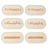 Nhgkju Korbboden zum Häkeln 6 Stück Set, Holzboden für Häkelkorb DIY Aufbewahrungskörbe (10x20cm) – Vorgebohrte Lochplatten mit 3 Designs für Schlüssel, Brillen & Krimskrams