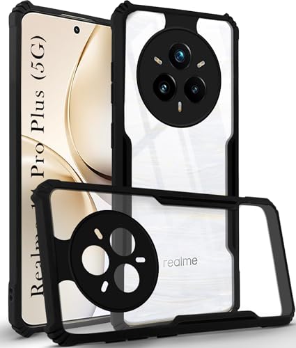 Image of Jkobi Back Cover Case for Realme 14 Pro Plus 5G (Shockproof with Polycarbonate Clear Panel | Professional Black)
