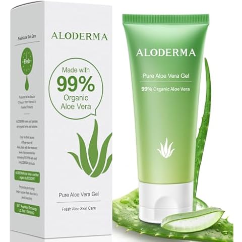 Aloderma 99% Organic Aloe Vera Gel for Face Made within 12 Hours of Harvest - Natural Hydrating Pure Aloe Vera Gel for Soothing Skincare - Moisturizing Aloe Gel for Skin, Face, & Sensitive Skin, 4oz Cover