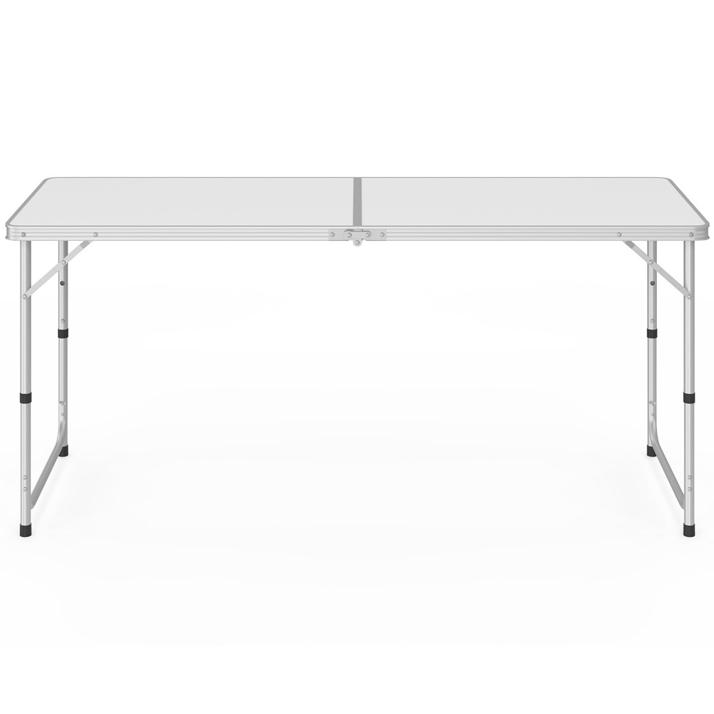IDMarket - Table de Camping Pliante d'appoint 160 cm réglable en Hauteur 6 tabourets Blancs