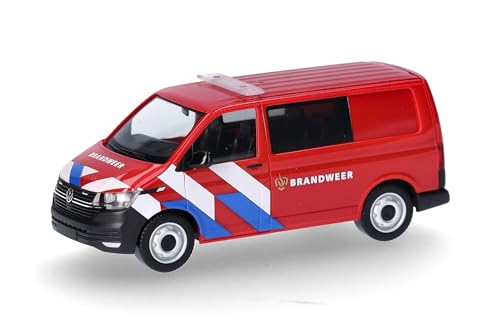 Maquette VW T6.1 Halbbus Brandweer Herpa 1/87 : Modèle allemand de collection premium