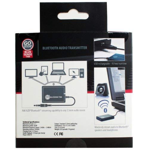 image for GOgroove BlueSENSE TRM 3.5mm AUX to Bluetooth Transmitter Wireless Ada