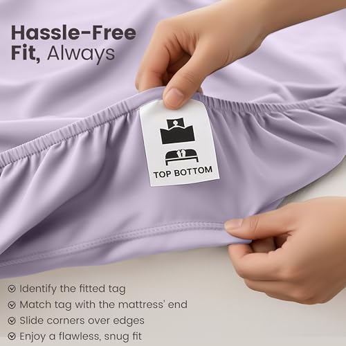 Utopia Bedding Fitted Sheet King, Lavender - Deep Pocket 14 inch (35 cm) - Easy Care - OEKO-TEX Certified - Soft Brushed Polyester Microfibre Fabric - Shrinkage and Fade Resistant - Bottom Sheet