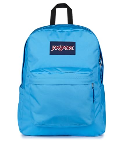 Image of JanSport SuperBreak Plus Backpack with Padded 15-inch Laptop Sleeve and Integrated Bottle Pocket - Spacious and Durable Daypack for Work and Travel - Electric Azul