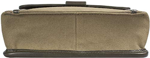 Hidesign Aiden Genuine Leather and Canvas Mini Crossbody Men/Women Messenger Bag/Travel Bag / 10.5" iPad Bag (Green) 13 Hidesign Aiden Genuine Leather and Canvas Mini Crossbody Men/Women Messenger Bag/Travel Bag / 10.5" iPad Bag (Green) - Image 7