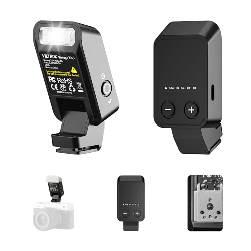 VILTROX Vintage Z2 S Mini Flash Speedlite, GN6 Potente 6500 K TTL en la cámara con 5 niveles de potencia, 700 potencia completa, salida de 10 W, reciclaje 2s, mini flash de cámara compatible con