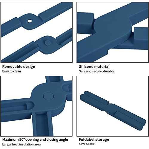 4 Pack Folding Silicone Trivet, Folding Pot Stand, Non Slip Pot Holder, Silicone Mats for Worktops Heat Resistant Trivets, Pan Protectors for Kitchen Table - Image 5