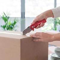 Amazon Basics Robustes Universalmesser mit Aluminiumgehäuse, Rot – Ansicht 7