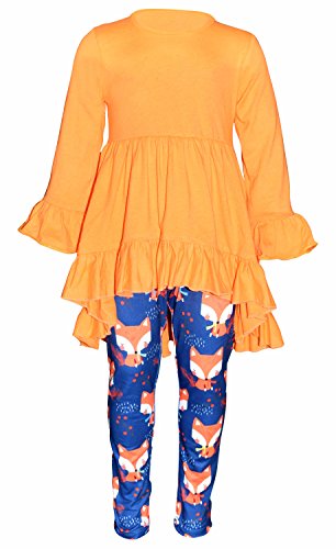 Image of Unique Baby Girls Kids Toddler 3pc Outfit Set Long Sleeve Cotton Blend Tunic Top Leggings and Scarf