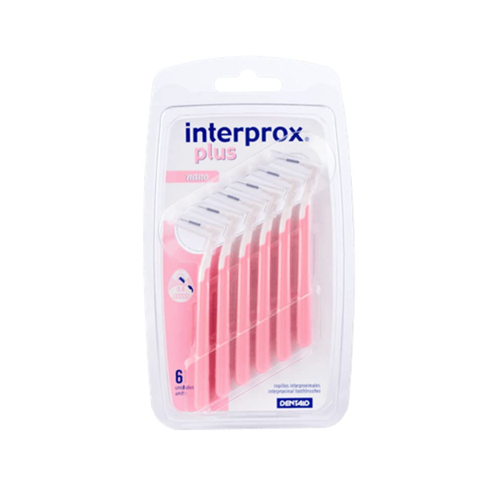 6 spazzole interdentali interdentali rosa nano, confezione da 6 pezzi (6 confezioni da 6)