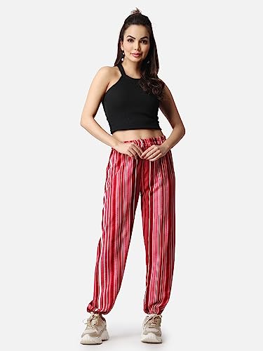 Image of POPWINGS Casual Printed Joggers for Summer || Stylish Women Joggers for Summer || Loose-Fit Pull On Joggers for Women || Women Joggers Pants for Summer