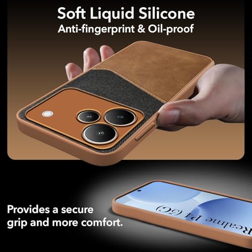 Image of Jkobi Back Cover Case for Realme P4 (Dual PU Leather Stitch | Professional Minimalist | Soft and Flexible)
