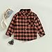 Toddler Baby Fall Clothes Boy Girl Plaid Jacket Button Down Flannel Shirts Coat Festival Outfits for Kids (Orange,6-12Months)