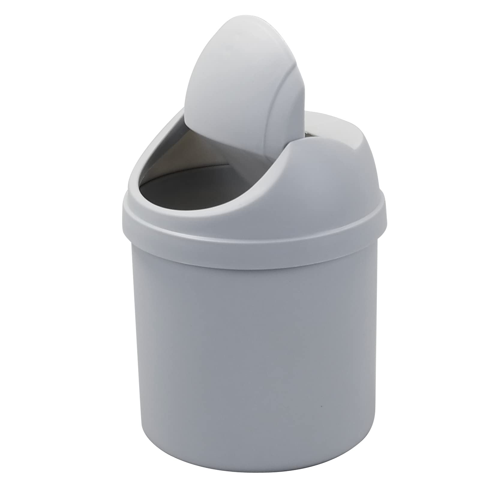 0.5 Gallon Mini Desktop Trash Can with Swing Lid, Swing-top Tiny Garbage Can, Gray